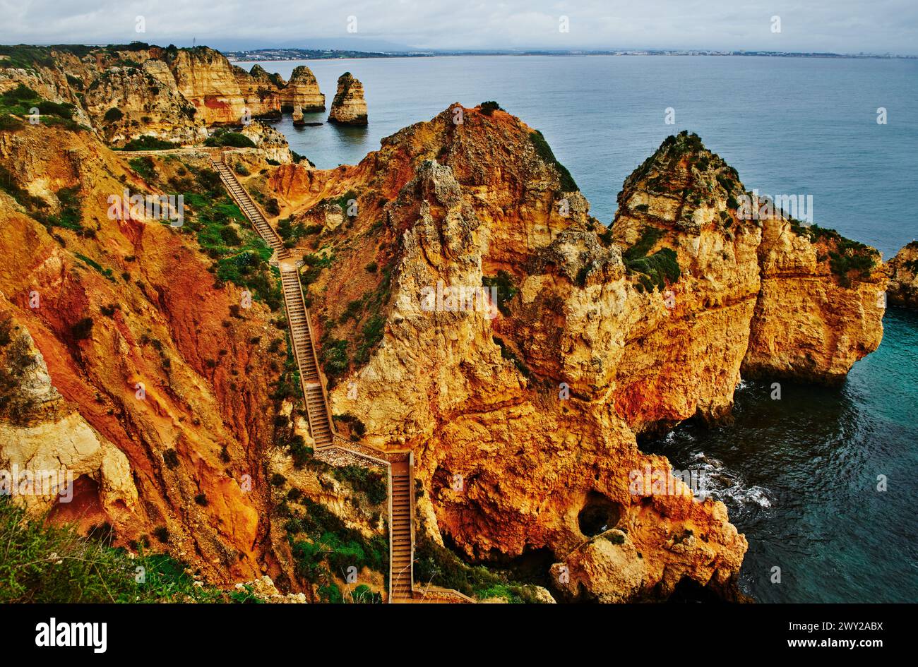 View from the Lagos coastal walk, Ponta da Piedade trail, Portugal, Europe Stock Photo