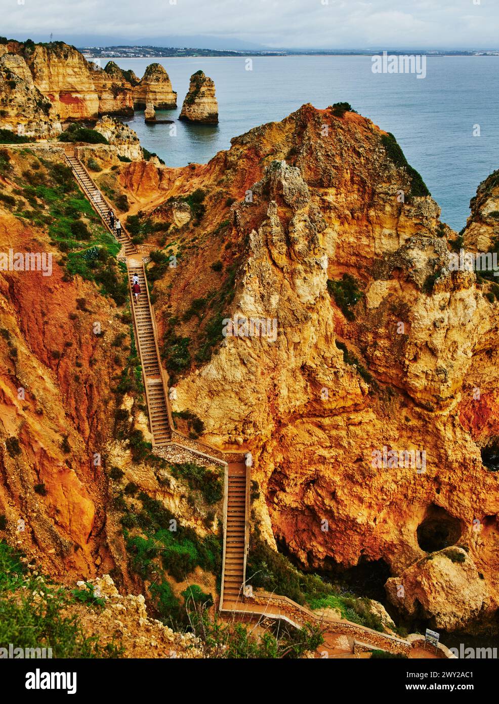 View from the Lagos coastal walk, Ponta da Piedade trail, Portugal, Europe Stock Photo