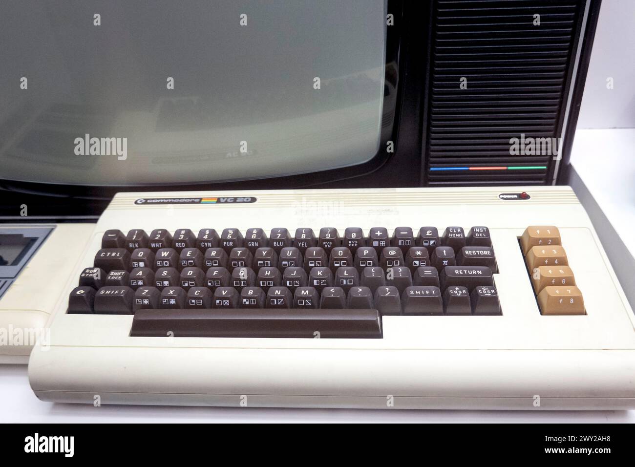 Commodor VIC 20 computer Keyboard 1980 Stock Photo