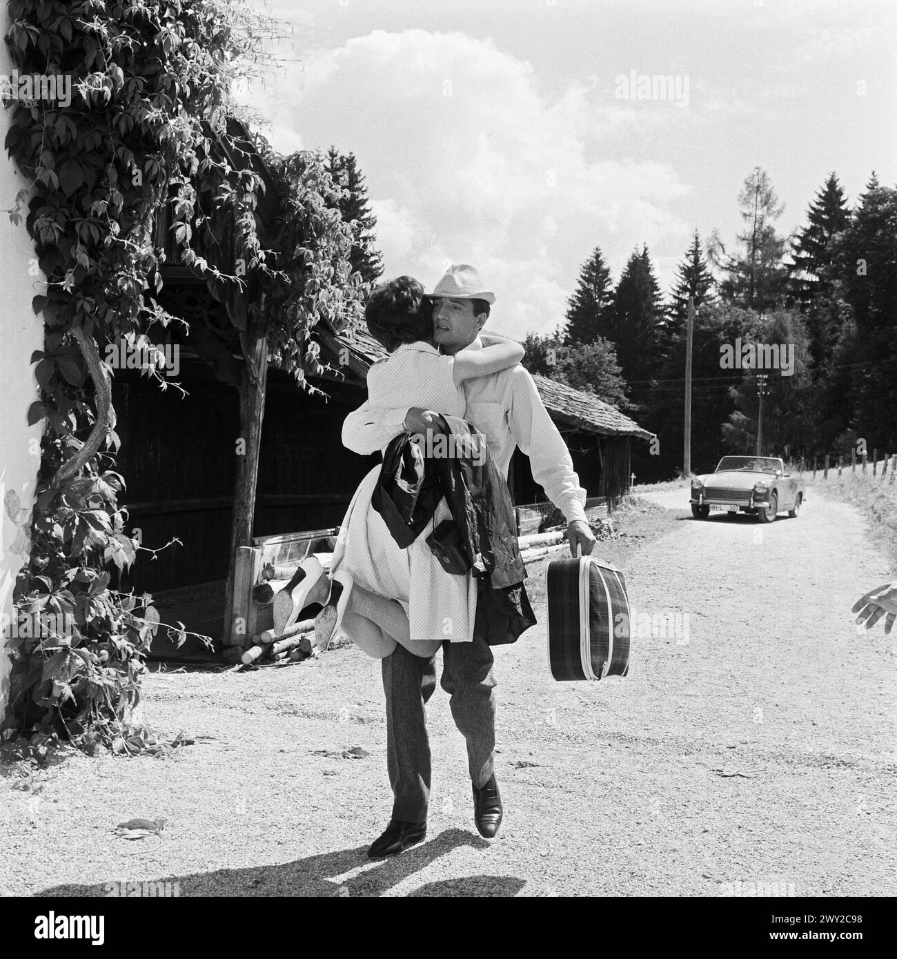 Ferien vom Ich, Spielfilm, Deutschland 1963, Regie: Hans Grimm, Darsteller: Monika Dahlberg, Peter Vogel Stock Photo
