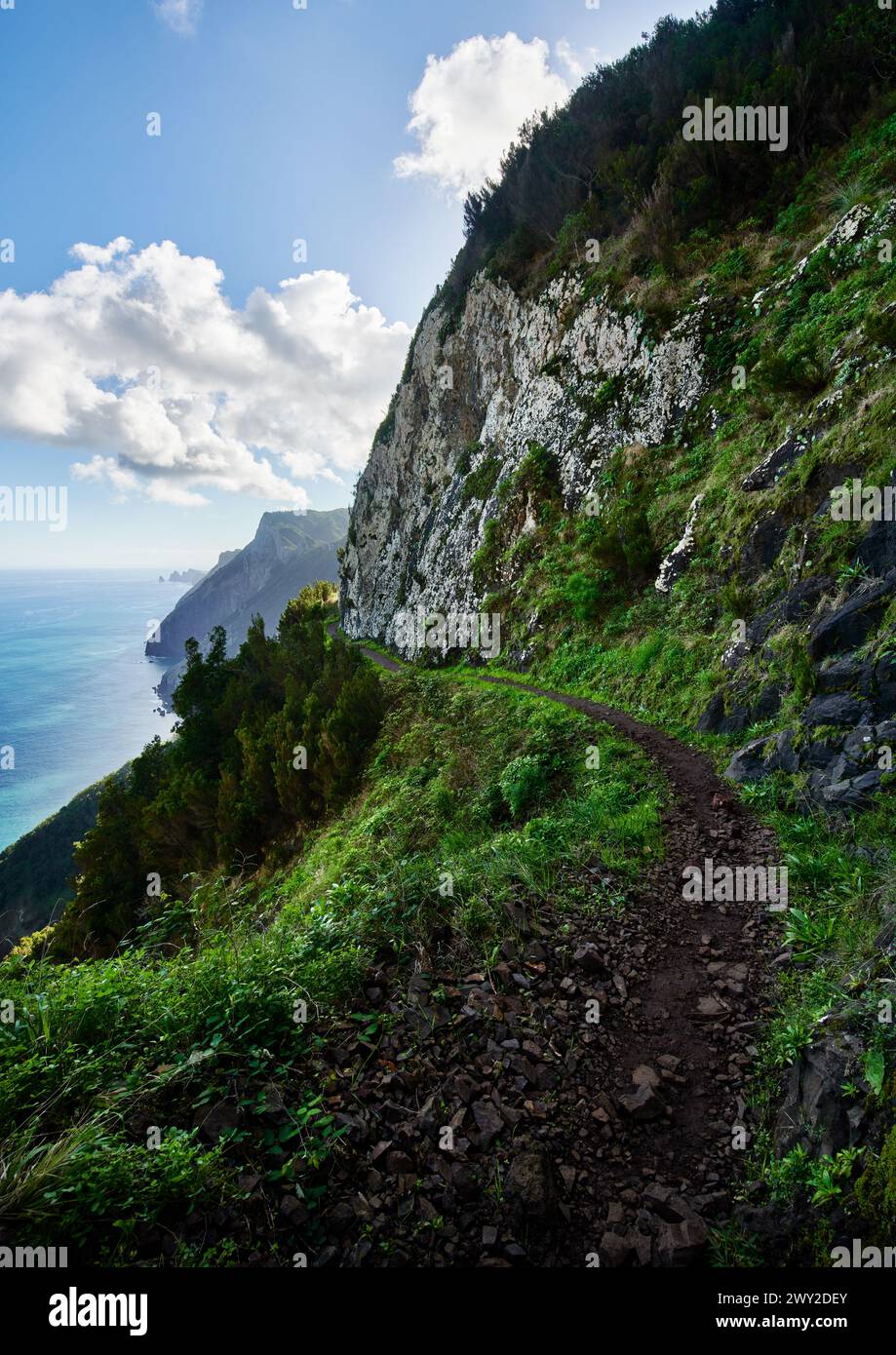 Coastal views as seen from the Vereda do Larano hike, Madeira, Portugal Stock Photo