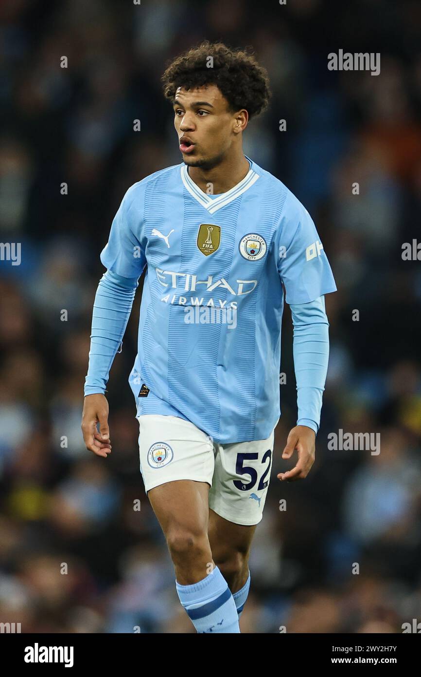 Oscar Bobb of Manchester City during the Premier League match ...