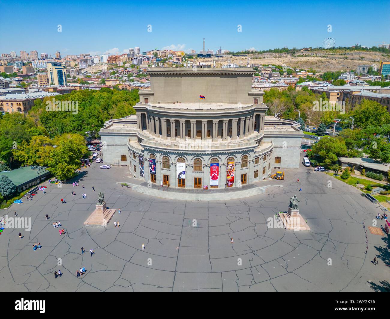 Panorama view of Armenian National Opera and Ballet Theatre in Yerevan