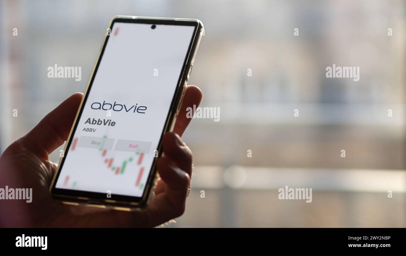 April 09th 2024 North Chicago Illinois Close up on logo of AbbVie