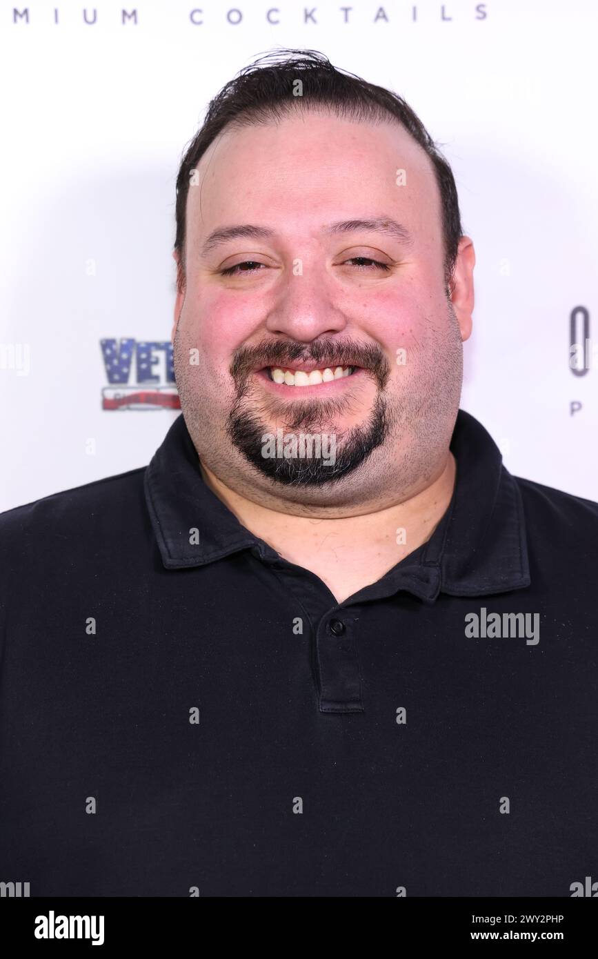 West Hollywood, California, USA. 1st April. 2024. Actor/comedian Michael Rodriguez attending Lamborghini Presents Cheeky Peakey's Red Carpet Comedy at Hotel Ziggy in West Hollywood, California. Credit: Sheri Determan Stock Photo