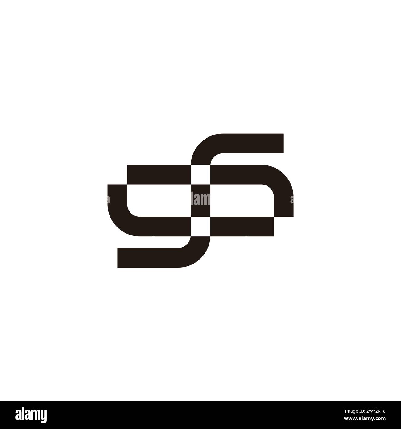 number 96 simple linked linear logo vector Stock Vector