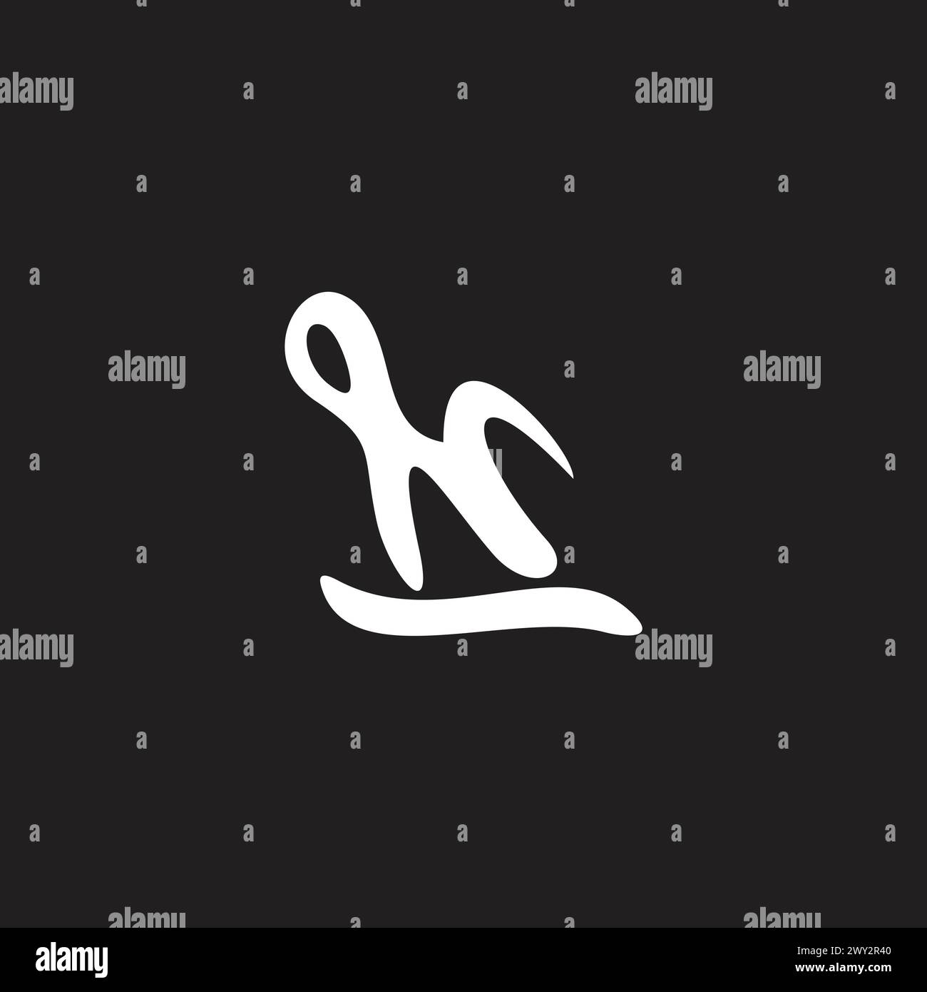 letter n pen brush style simple logo vector Stock Vector
