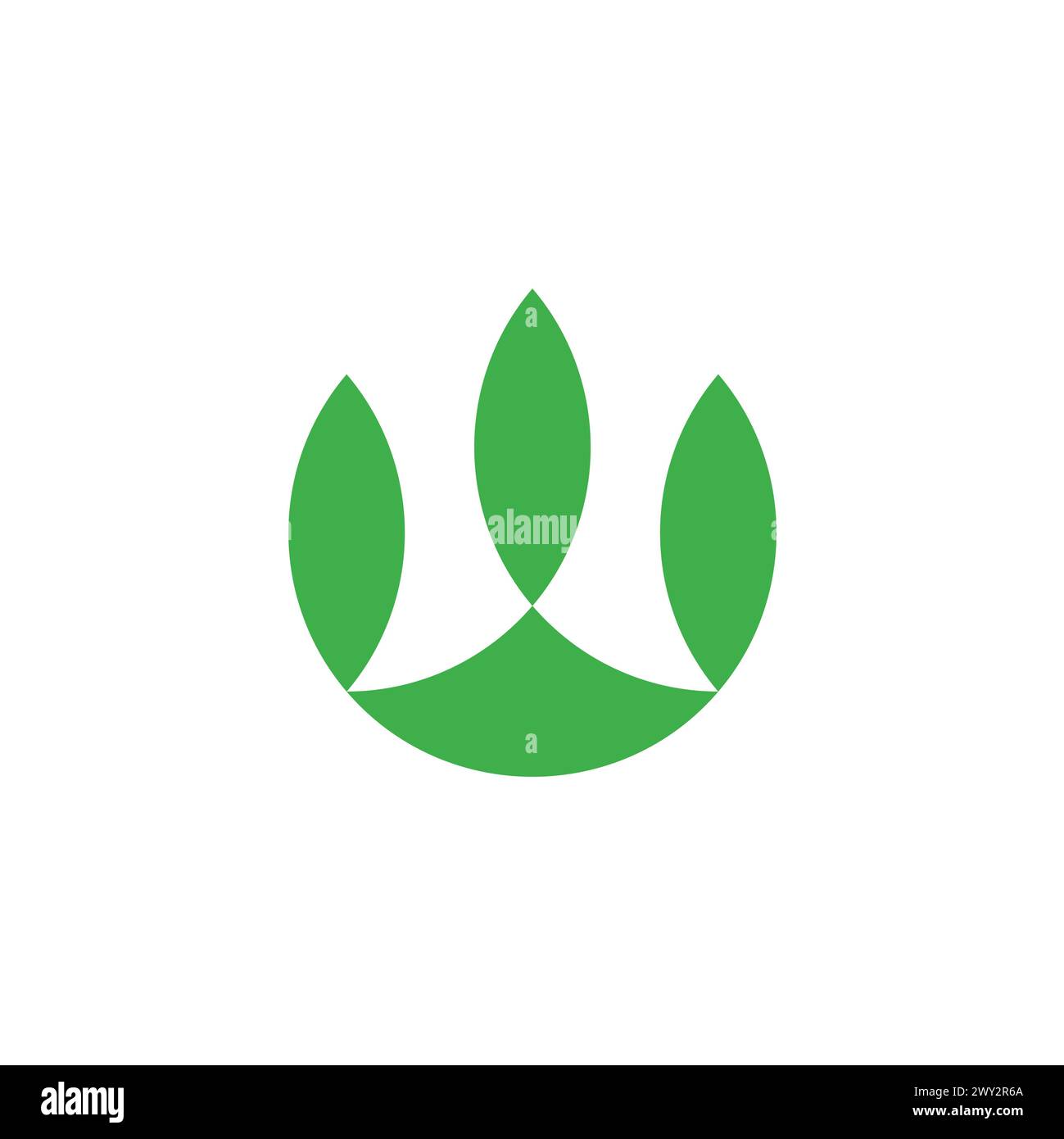 green circle hill trees simple geometric logo vector Stock Vector