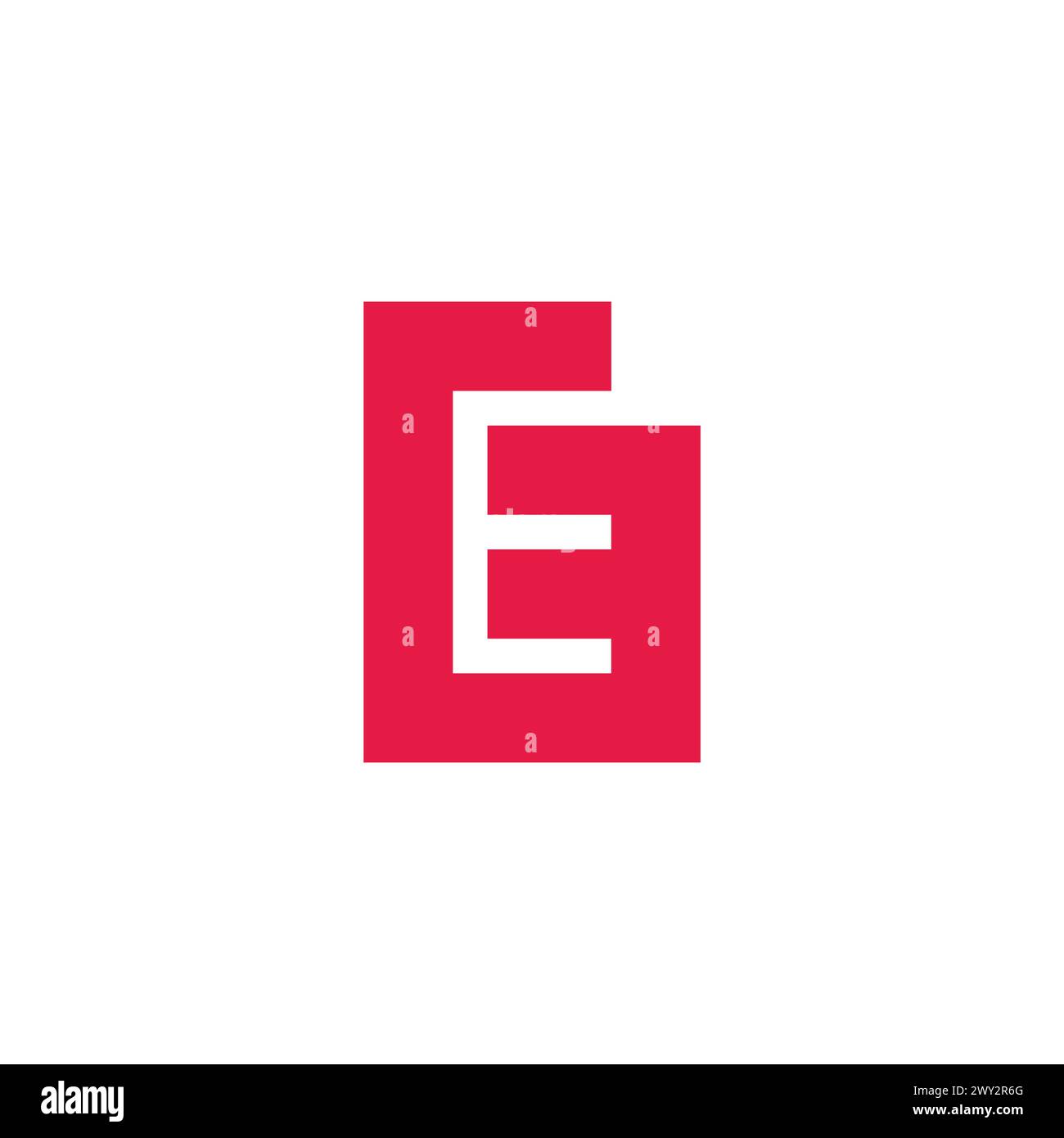 letter ge stripes negative space logo vector Stock Vector