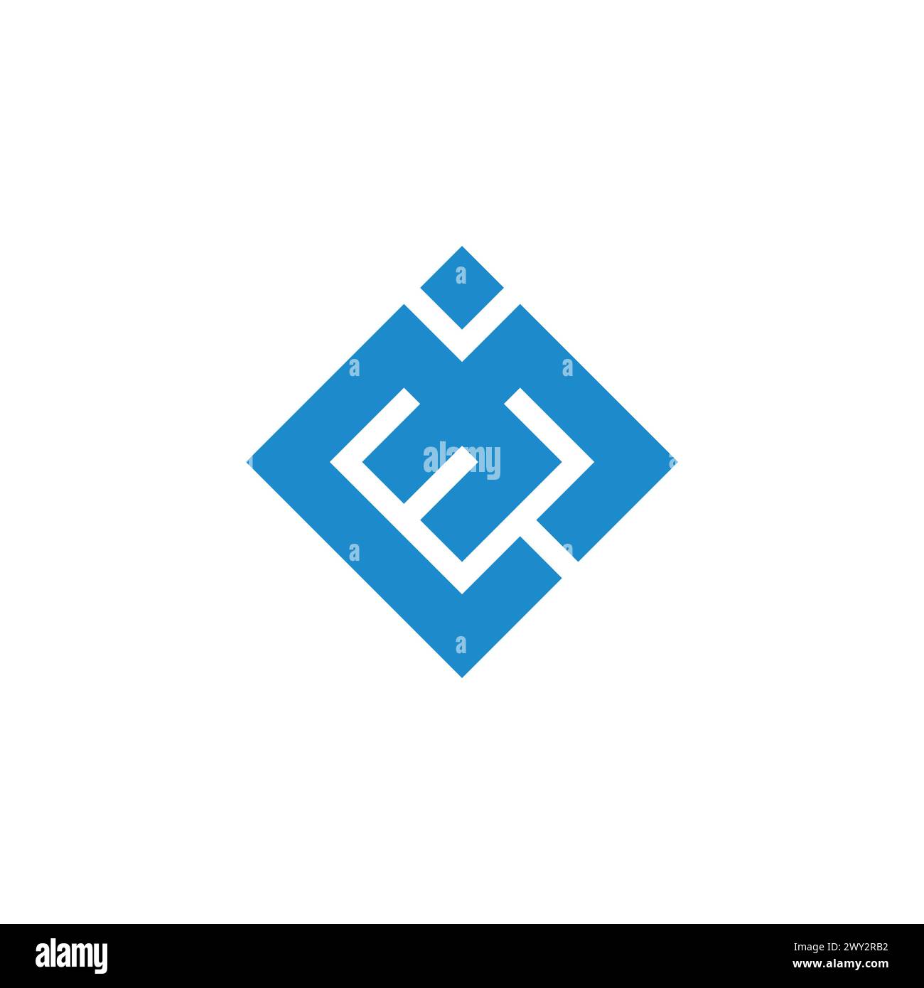 letter me negative space square line logo vector Stock Vector