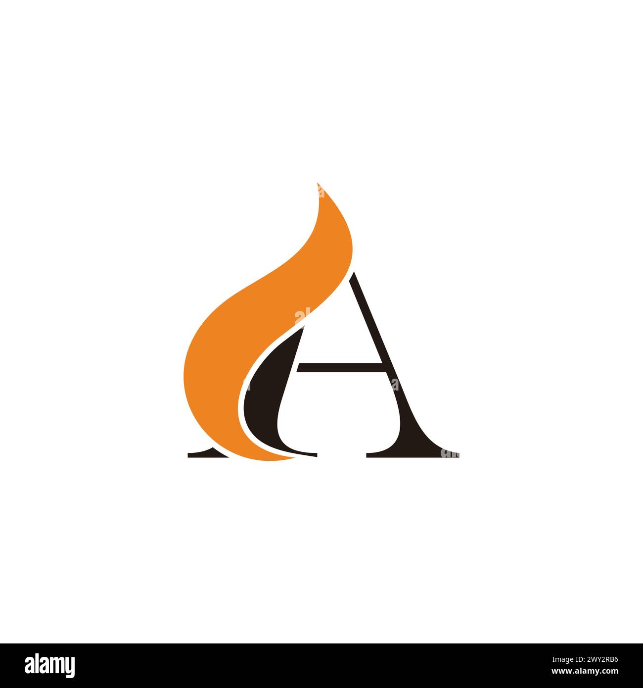 letter a feather simple logo vector Stock Vector
