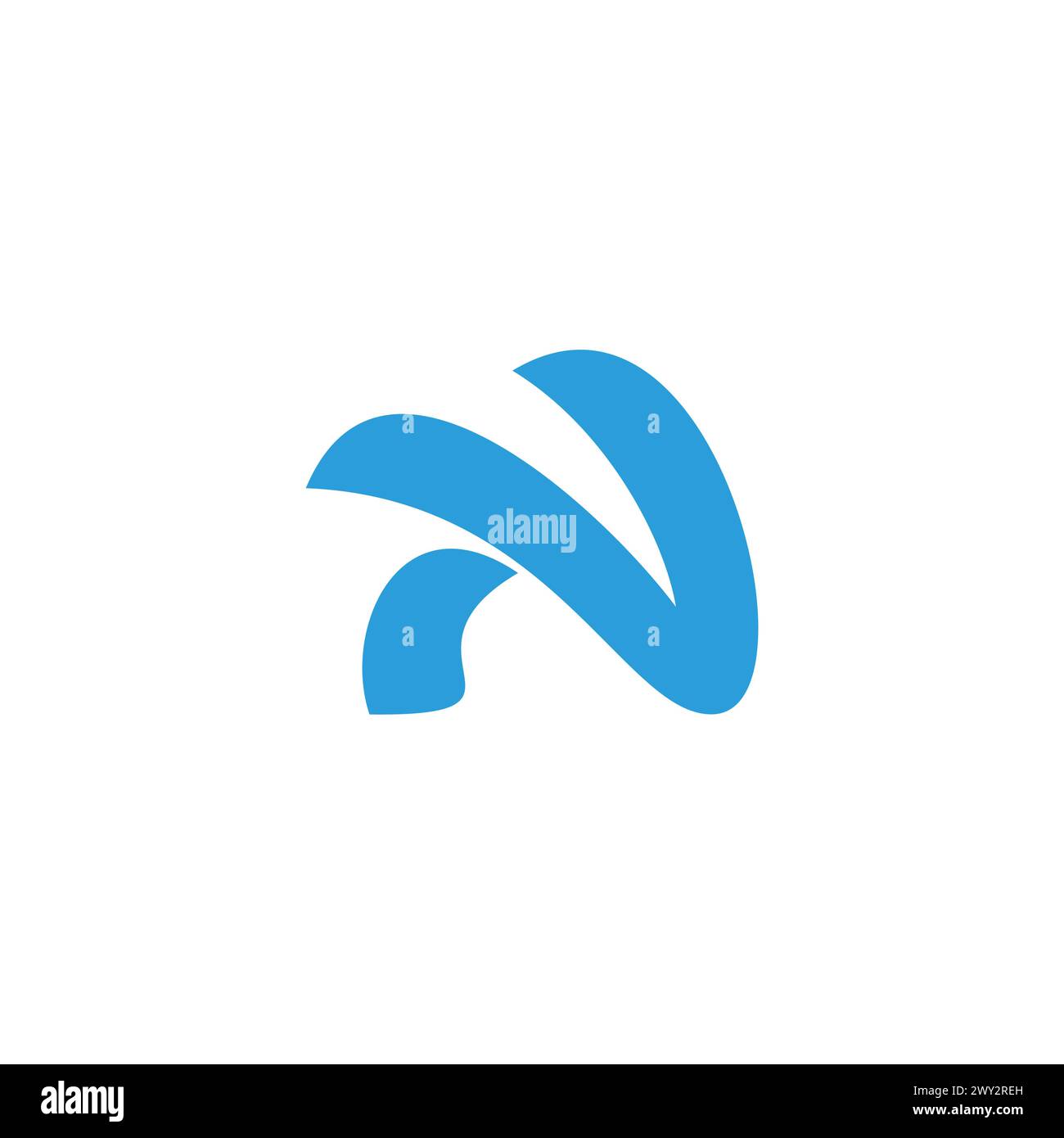 letter n blue wave abstract logo vector Stock Vector