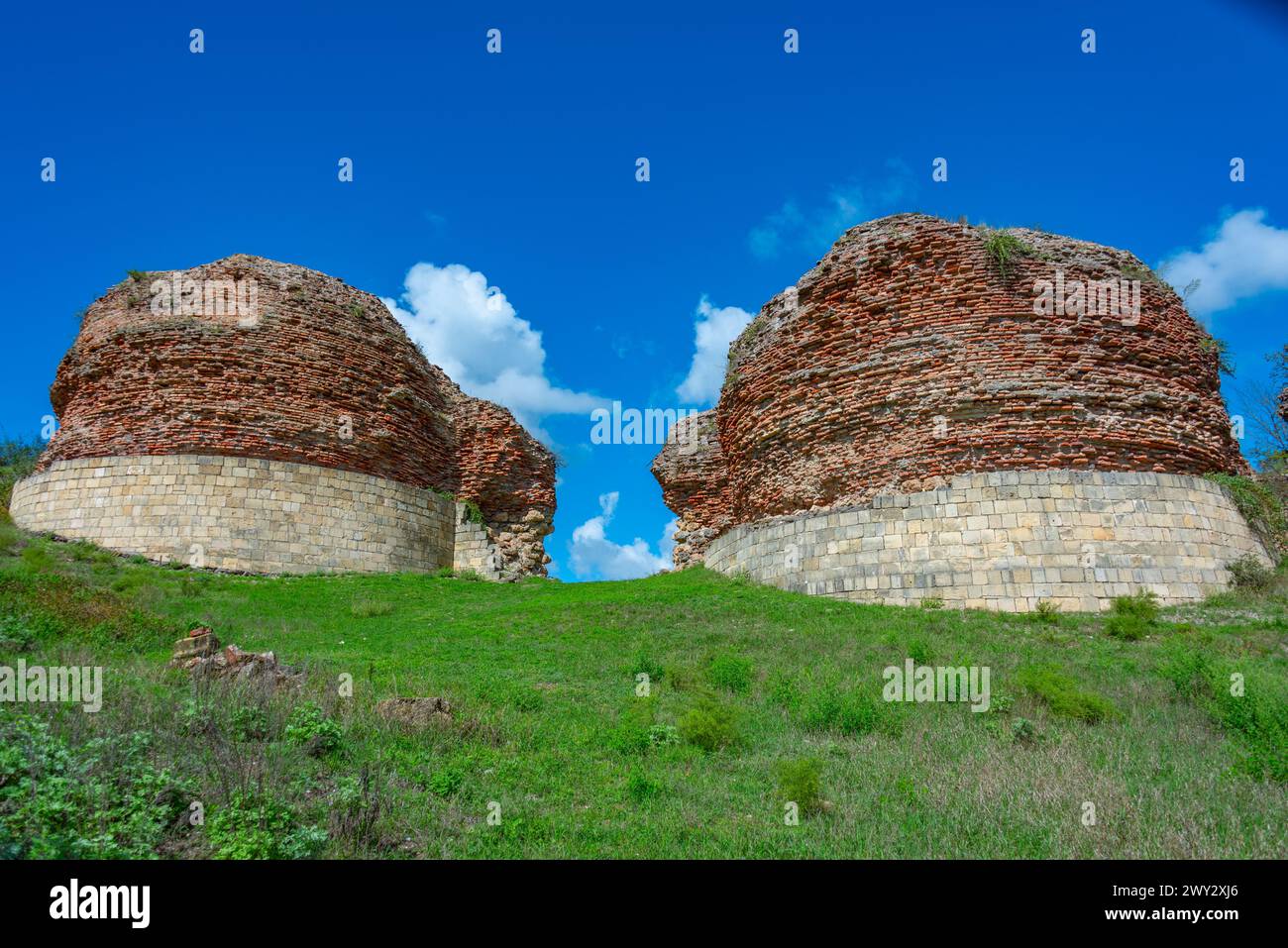 The ruins of the ancient city walls of Gabala in Azerbaijan Stock Photo ...