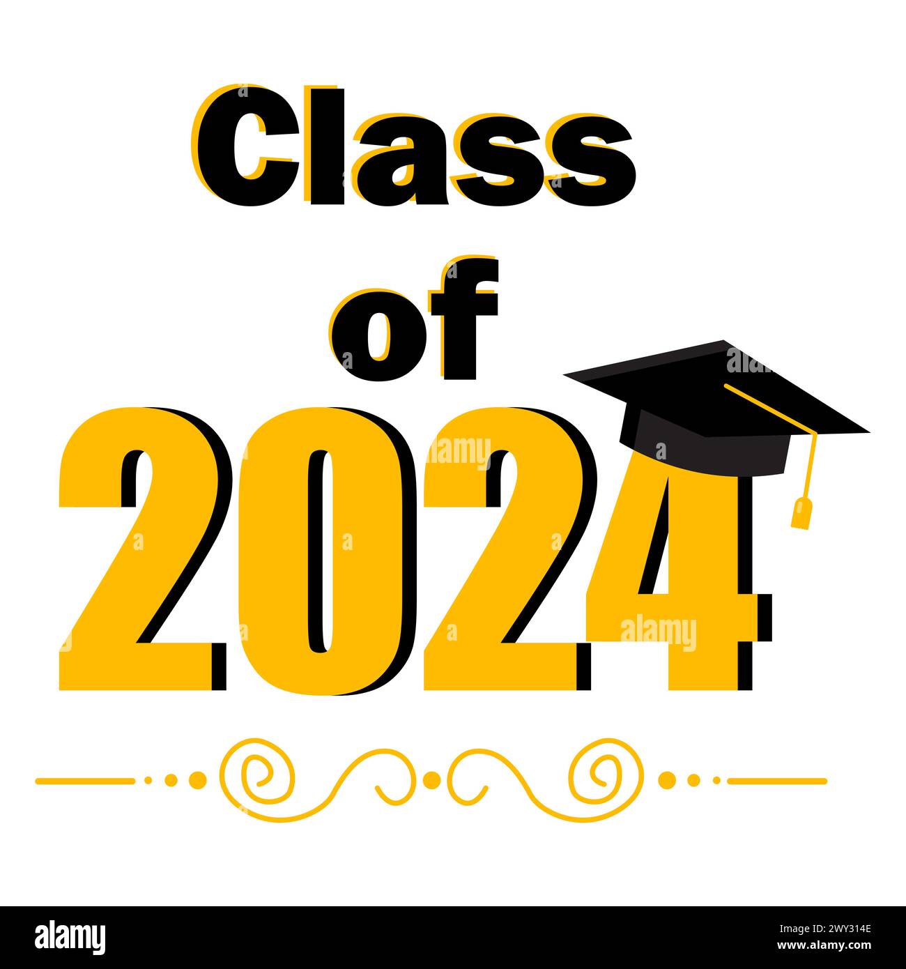 Graduation Cap 2024 Class Of 2024 Silhouette Graduate School Sign Svg