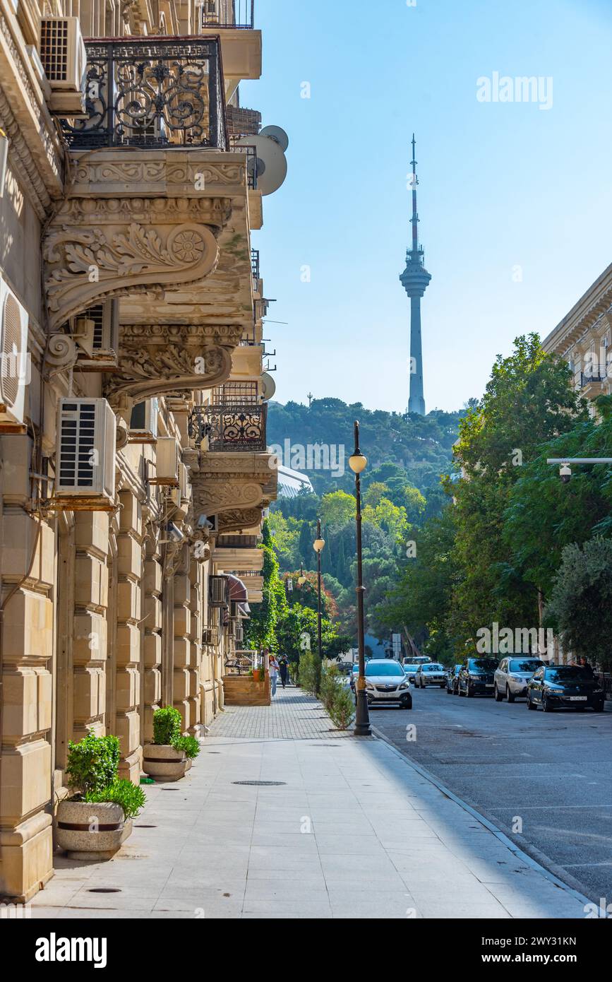 View of a historical street in Baku, Azerbaijan Stock Photo