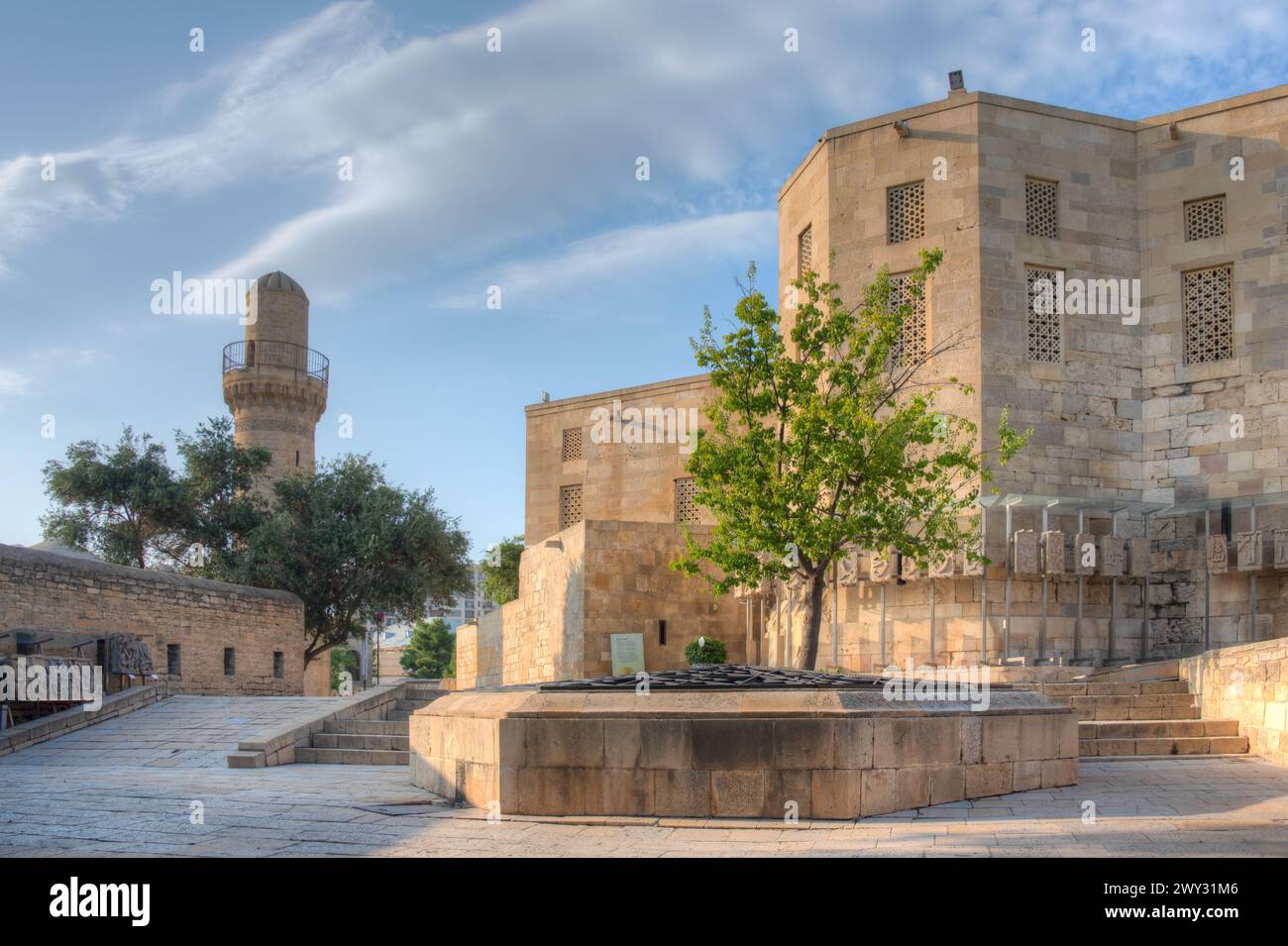 Courtyard of the Palace of the Shirvanshahs in Baku, Azerbaijan Stock Photo