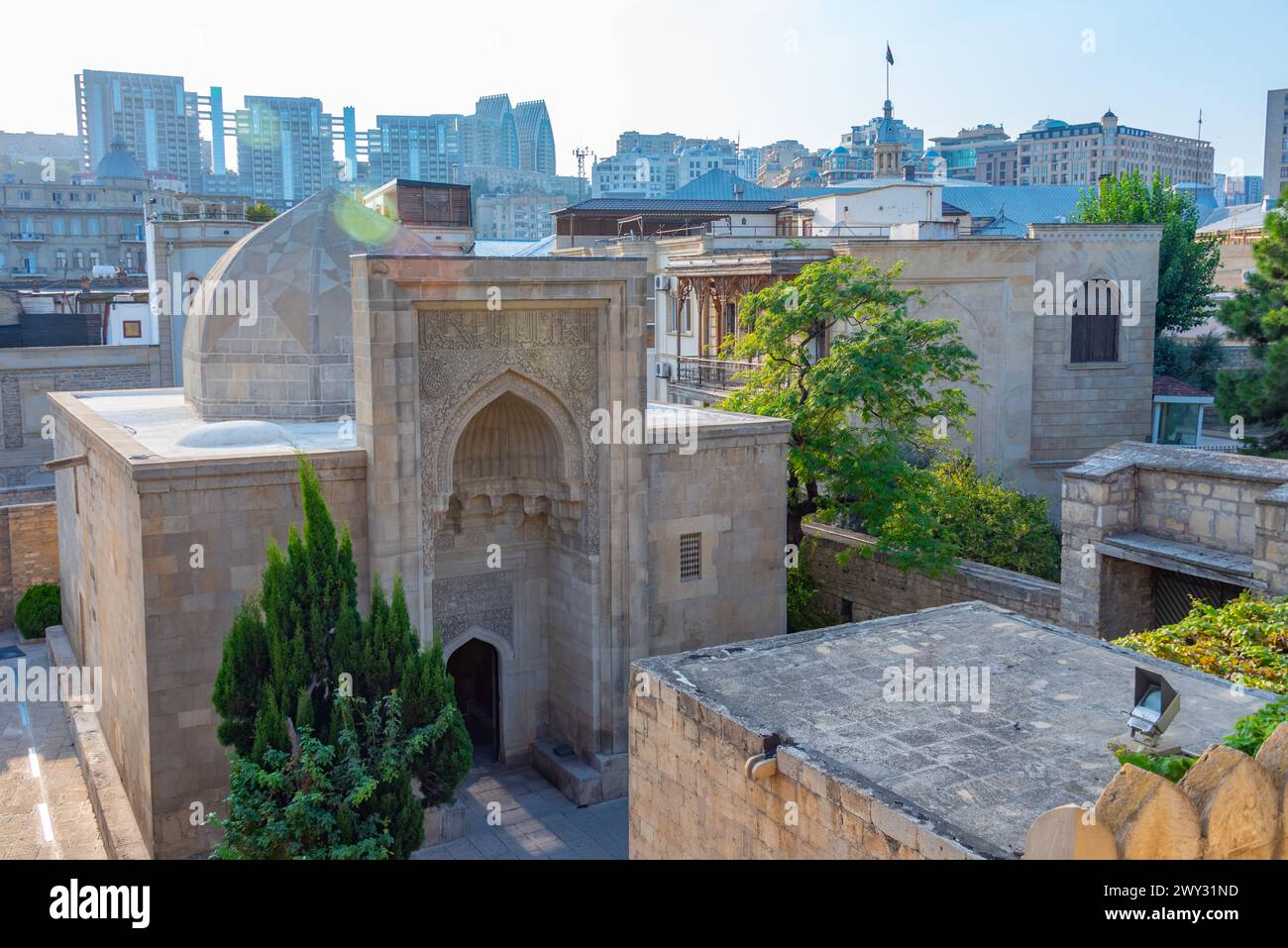 Courtyard of the Palace of the Shirvanshahs in Baku, Azerbaijan Stock Photo