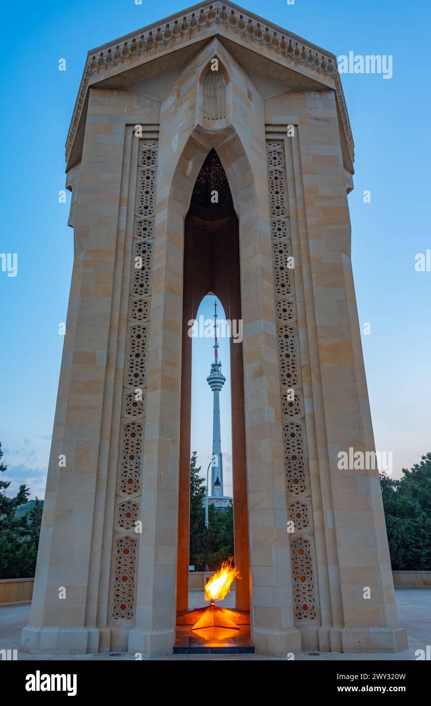 Shahidlar Monument in the capital of Azerbaijan Baku Stock Photo