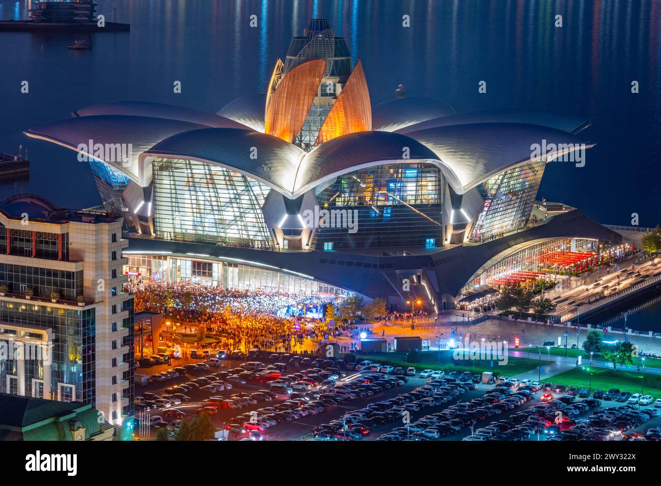 Sunset at Deniz mall in Baku, Azerbaijan Stock Photo