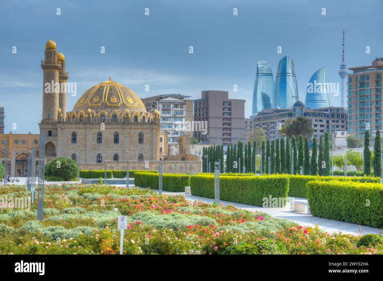 Taza Pir Mosque in Baku, Azerbaijan Stock Photo