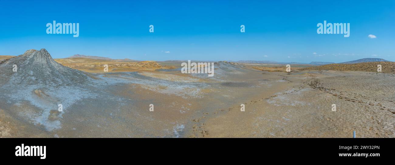Qobustan mud volcanoes in Azerbaijan Stock Photo