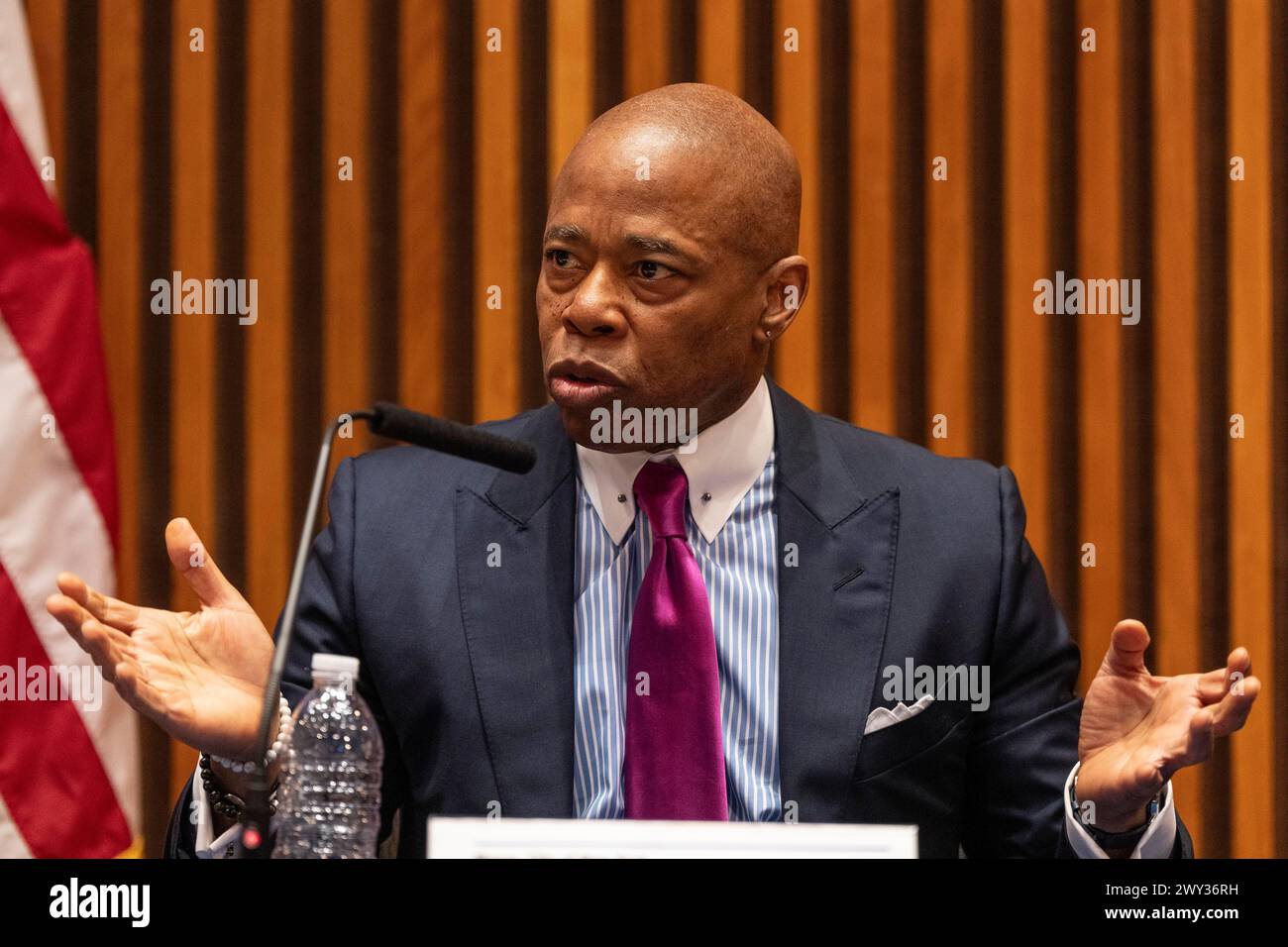 New York, New York, USA. 3rd Apr, 2024. Mayor Eric Adams speaks during ...