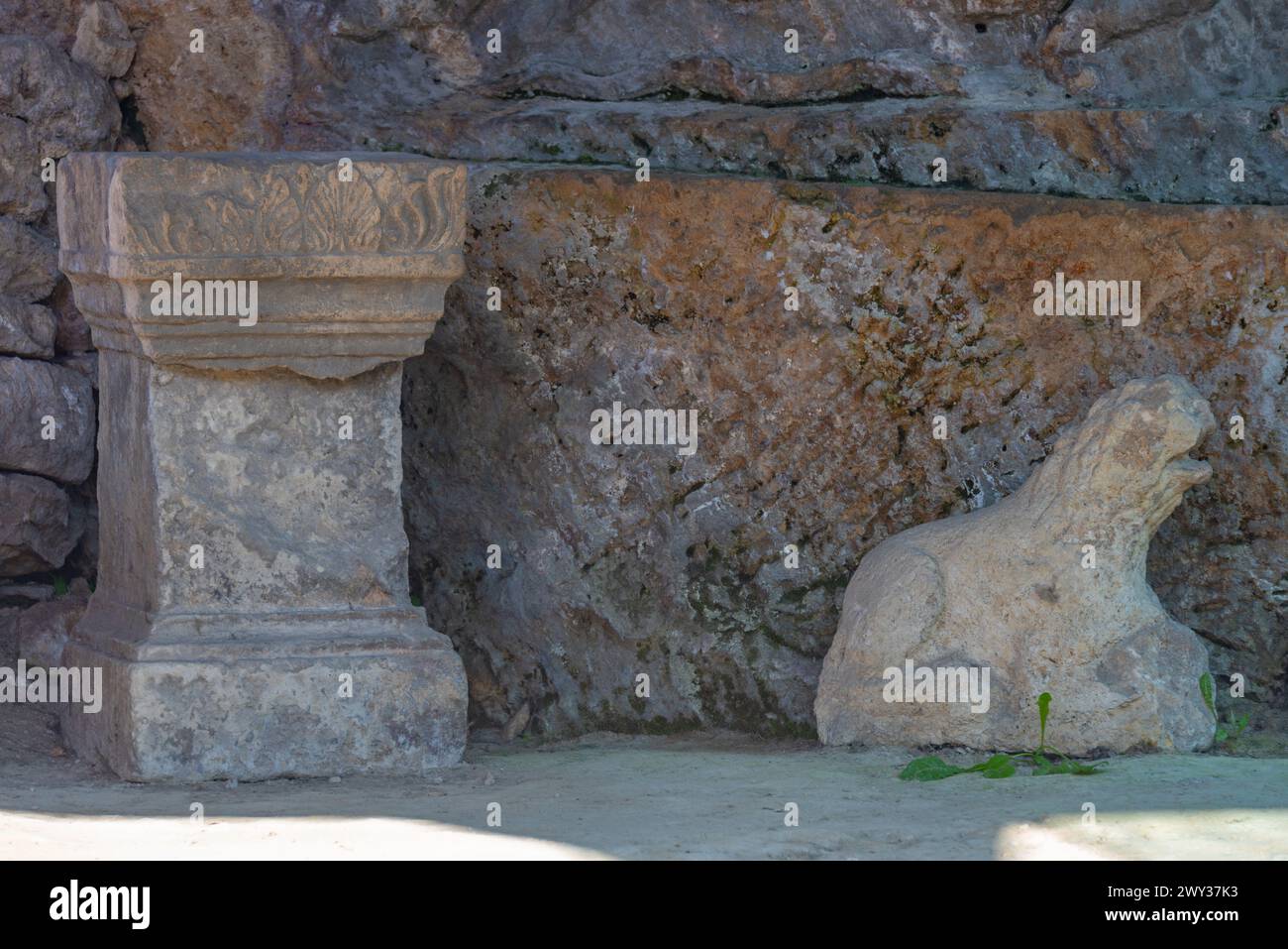 Temple of Mithras in Bosnian town Jajce Stock Photo