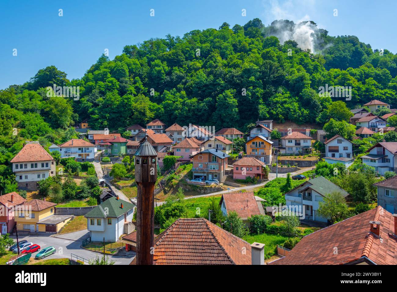 Cityscape of Bosnian town Maglaj Stock Photo - Alamy