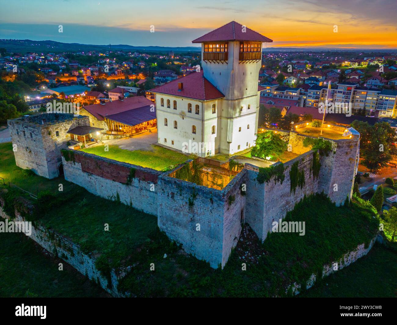 Gradina Gradacac Aerial night view ottoman castle hi-res stock photography and images ...