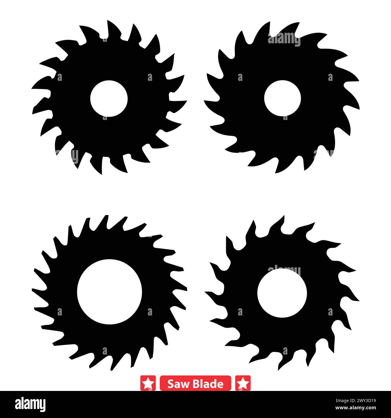 Circular Saw Blade Graphics Detailed Vector Silhouettes Ideal for