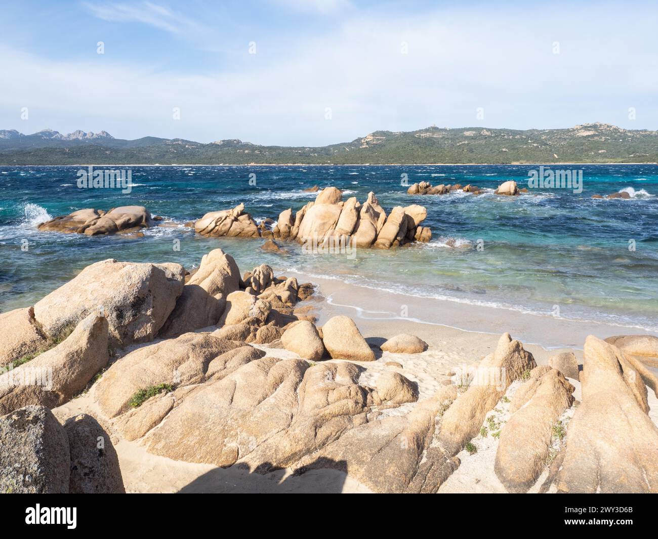 Rock formations, Capriccioli beach, Costa Smeralda, Sardinia, Italy ...