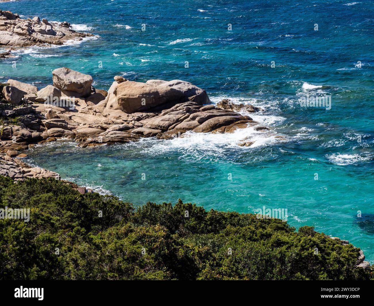 Granite rock formation in the sea, Baja Sardinia, Costa Smeralda ...