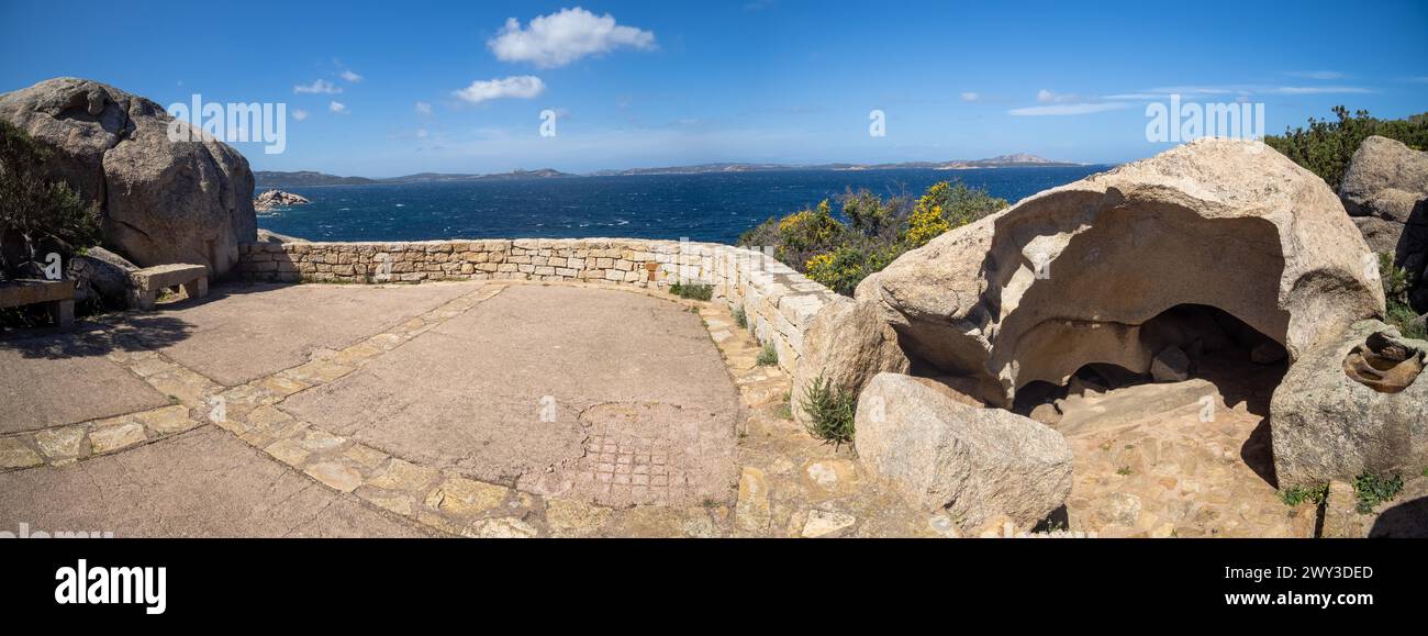 Country road, granite rock formation, Baja Sardinia, Costa Smeralda ...