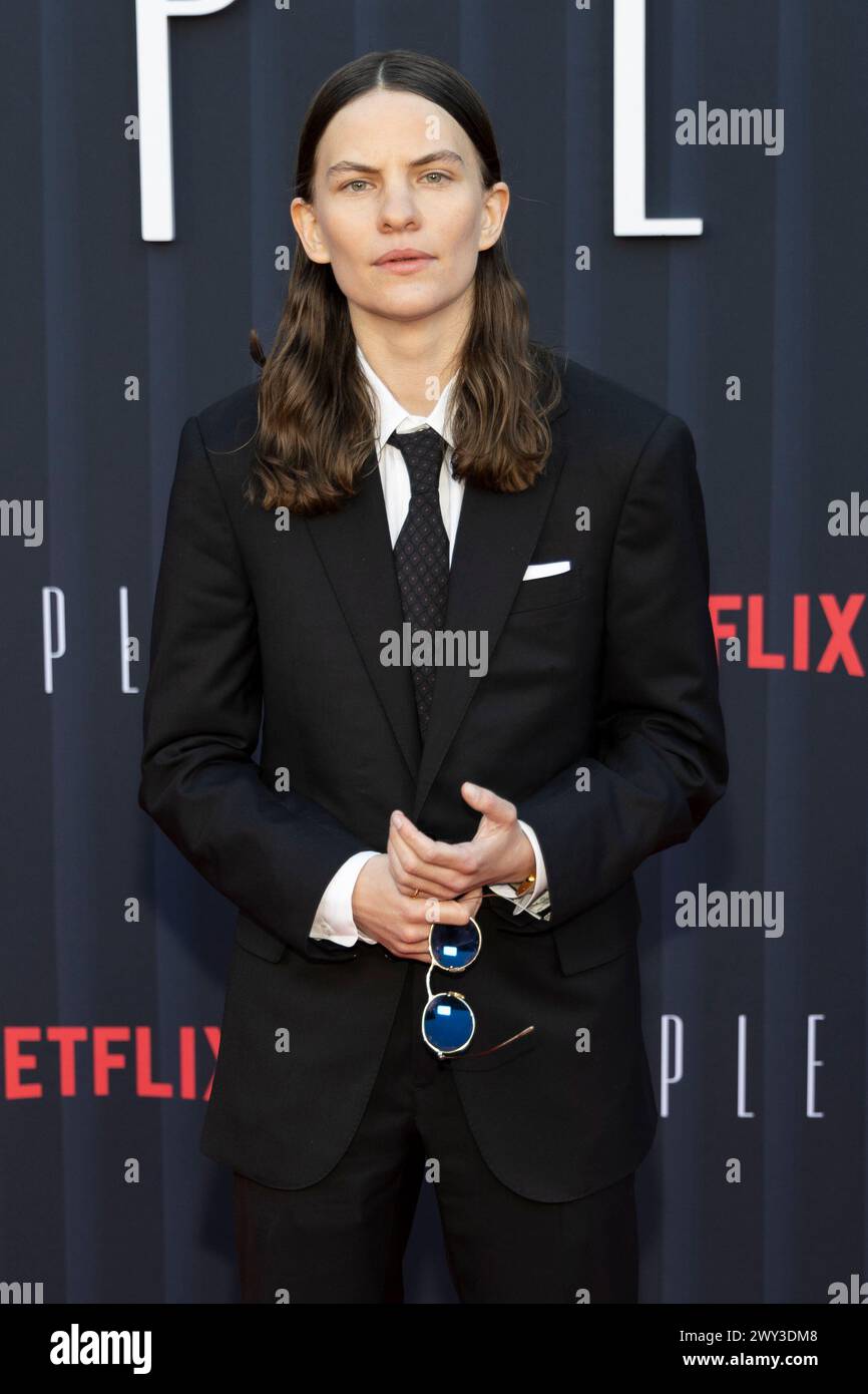 Los Angeles, USA. 03rd Apr, 2024. Eliot Sumner attends the arrivals of Netflix's “Ripley” at The Egyptian Theatre in Los Angeles, CA on April 3, 2024. (Photo by Corine Solberg/SipaUSA) Credit: Sipa USA/Alamy Live News Stock Photo