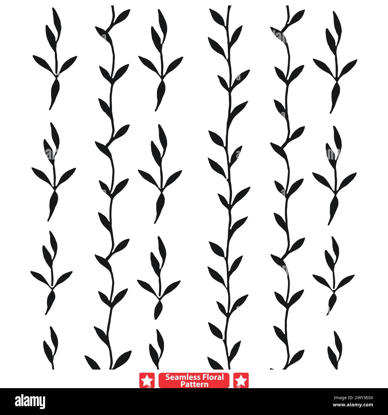 Minimalist Floral Silhouette Patterns Simple Elegance for Modern Projects Stock Vector Image