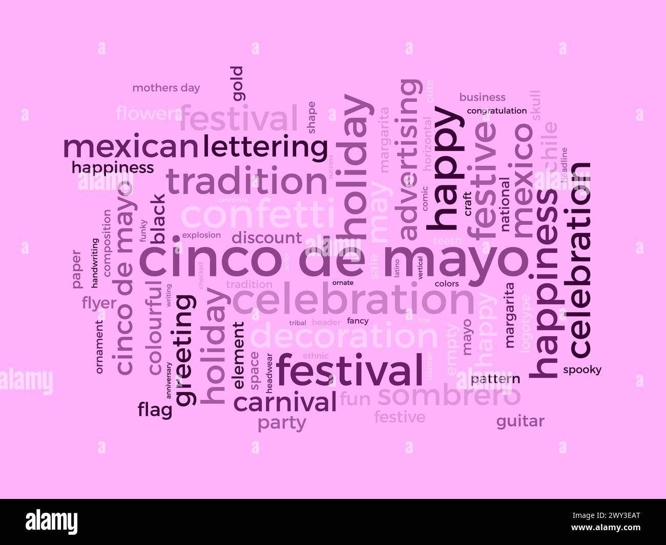Cinco de Mayo word cloud template. Cultural concept vector background