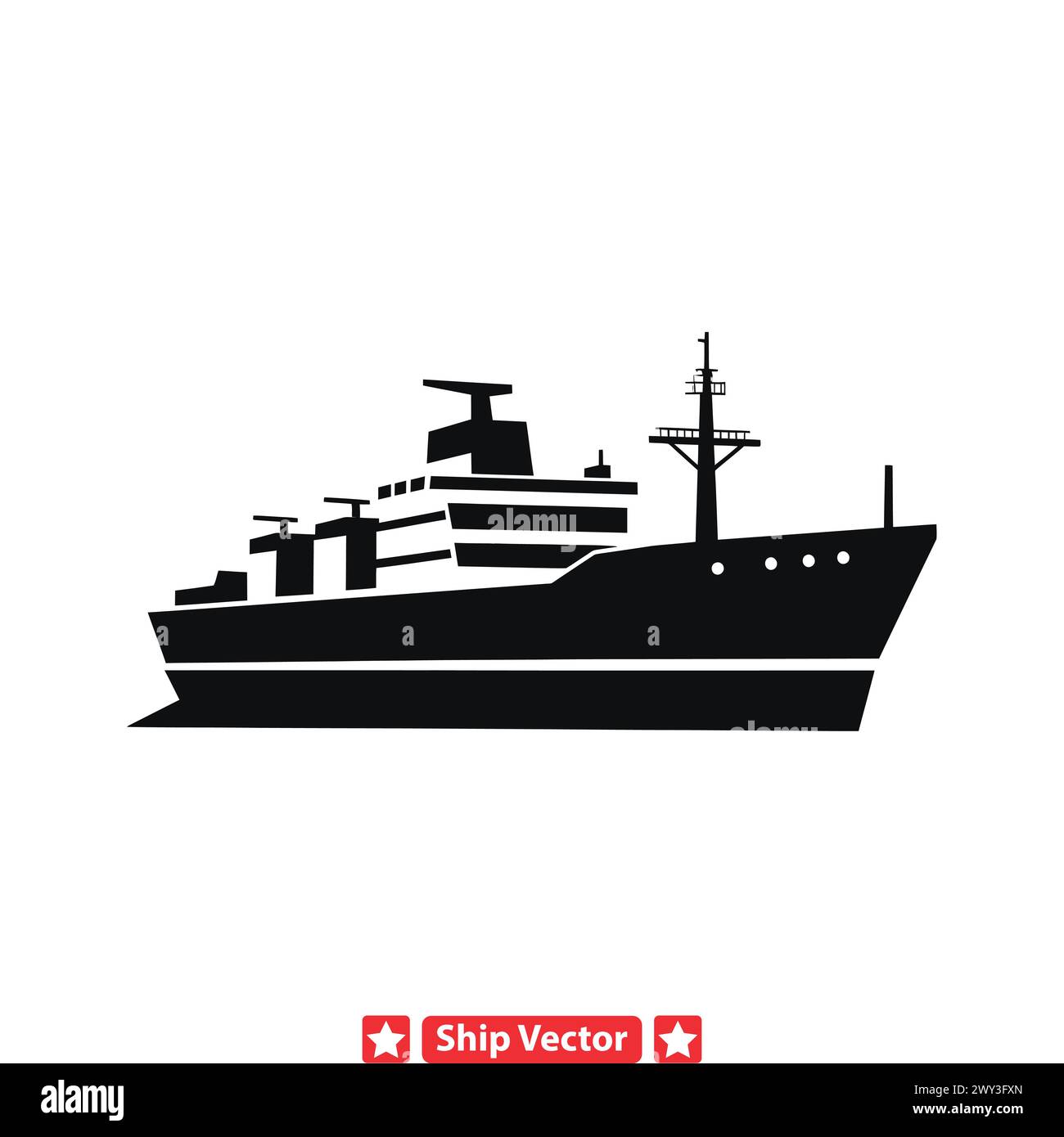 Naval Pride  Distinguished Ship Silhouettes Honoring the Valor and Sacrifice of Maritime Heroes Stock Vector