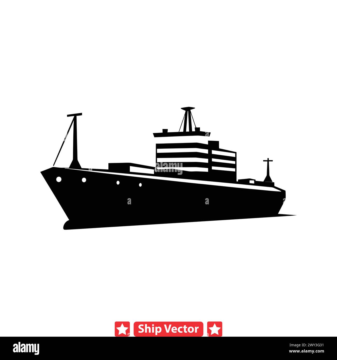 Coastal Elegance  Stylish Ship Silhouettes Adding Sophistication to Nautical themed Designs and Decor Stock Vector