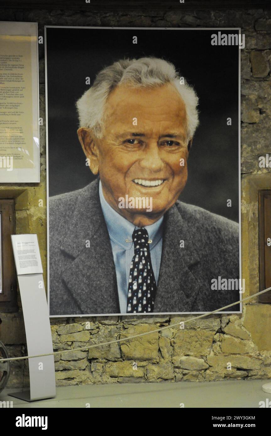 Picture of Prof. Dr ING.h.c. Ferdinand Porsche, Ferry, Portrait of a smiling older man with grey hair in a jacket and tie, Deutsches Automuseum Stock Photo