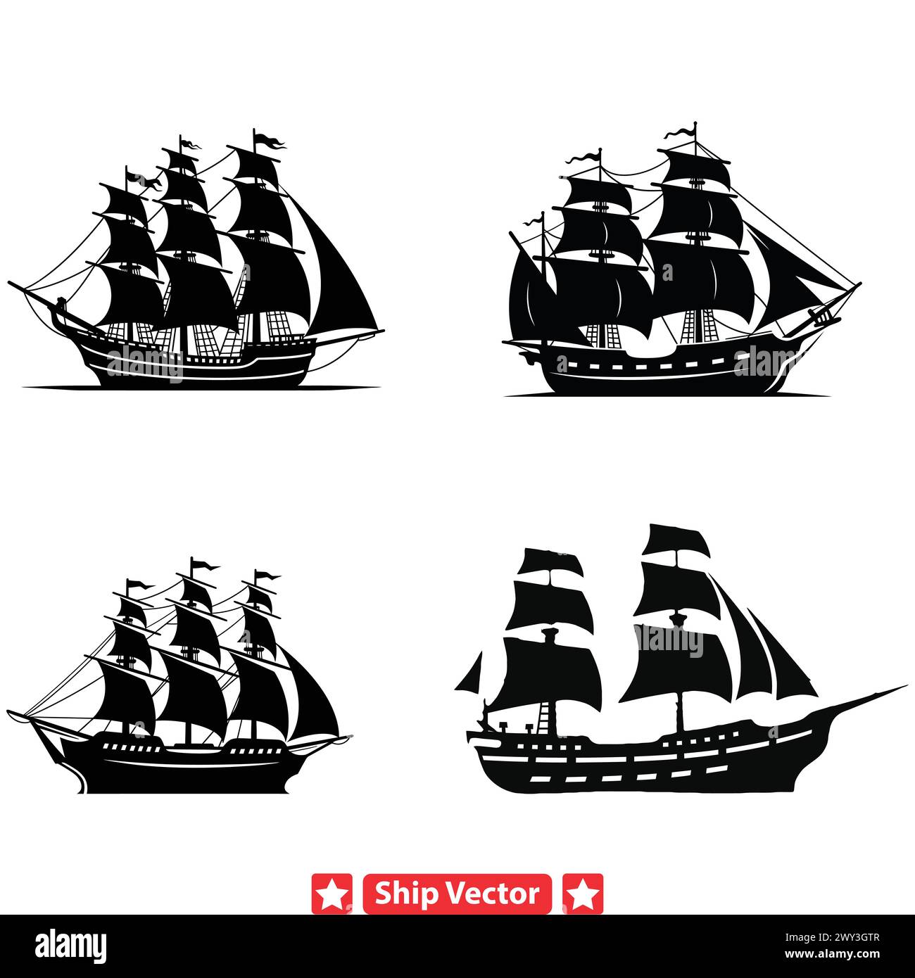 Whaling Heritage  Historical Ship Silhouettes Commemorating Traditional Maritime Practices Stock Vector