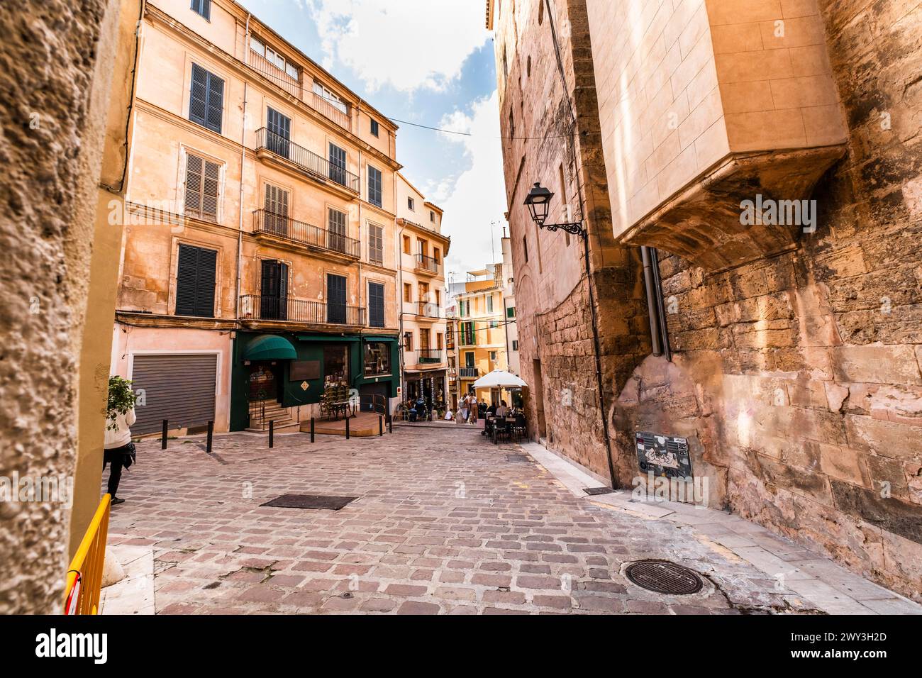 Photo of charming streets in Palma de Mallorca in Spain Stock Photo