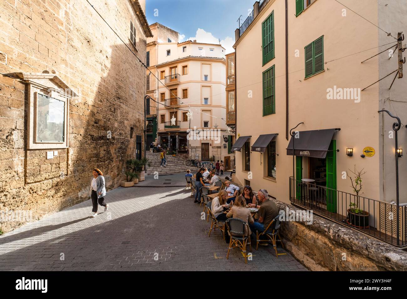 Palma de Mallorca, Spain, October 30 2023: charming Spanish streets on a sunny day Stock Photo