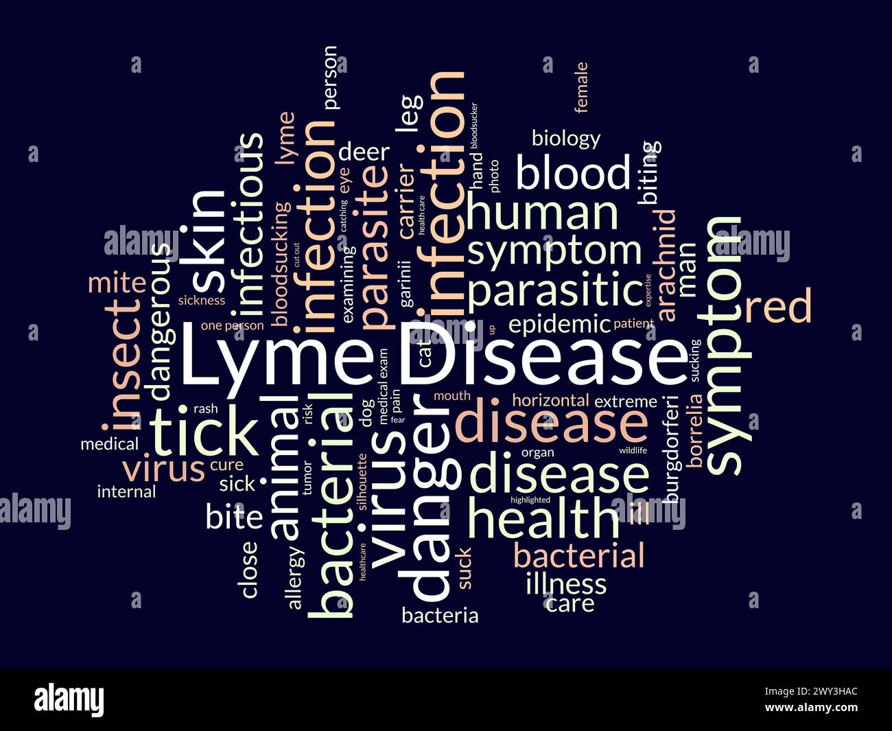 Lyme Disease word cloud template. Health and Medical awareness concept