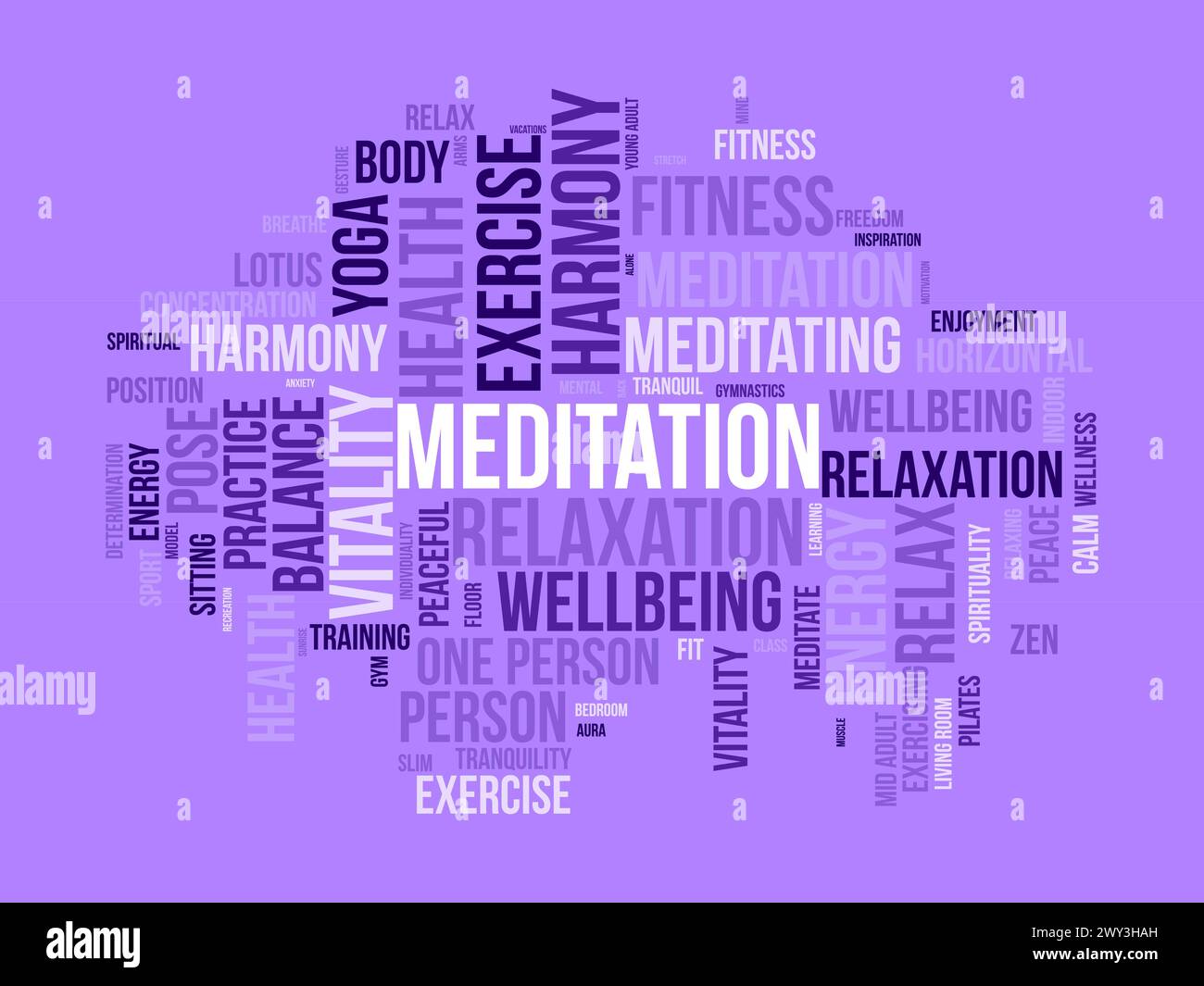 Meditation Day word cloud template. Health awareness concept vector ...