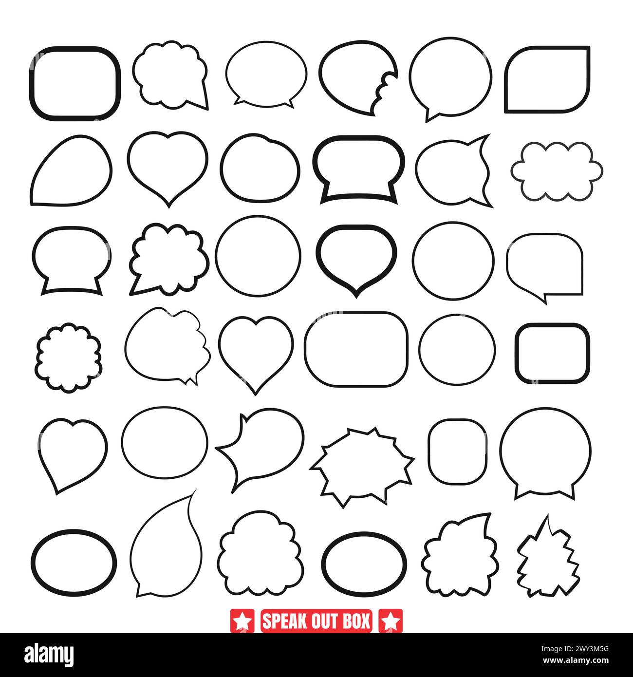 Conversation Starters Vector Speak Out Box Designs Stock Vector Image