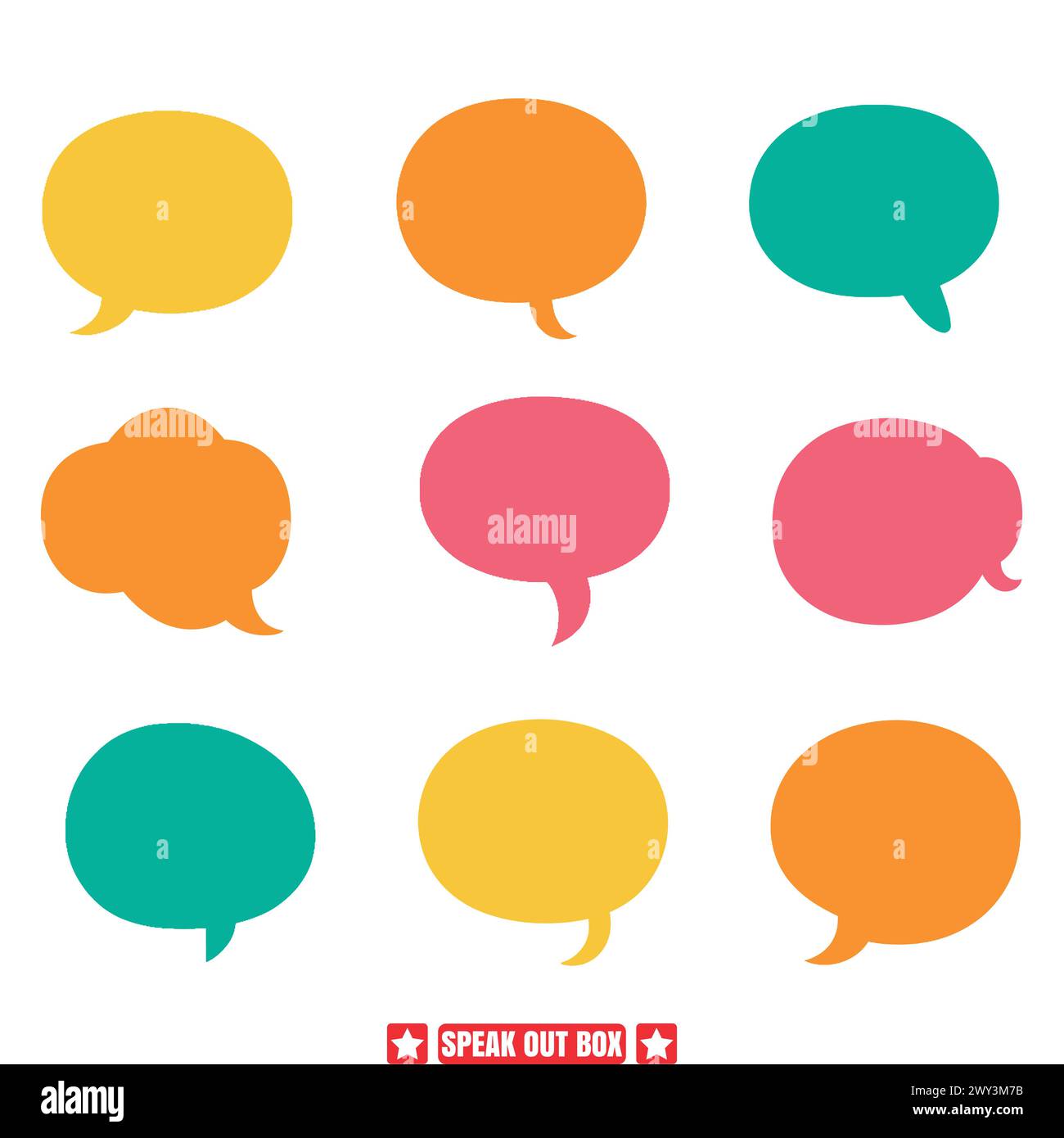 Communication Spectrum Vector Speak Out Box Collection Stock Vector