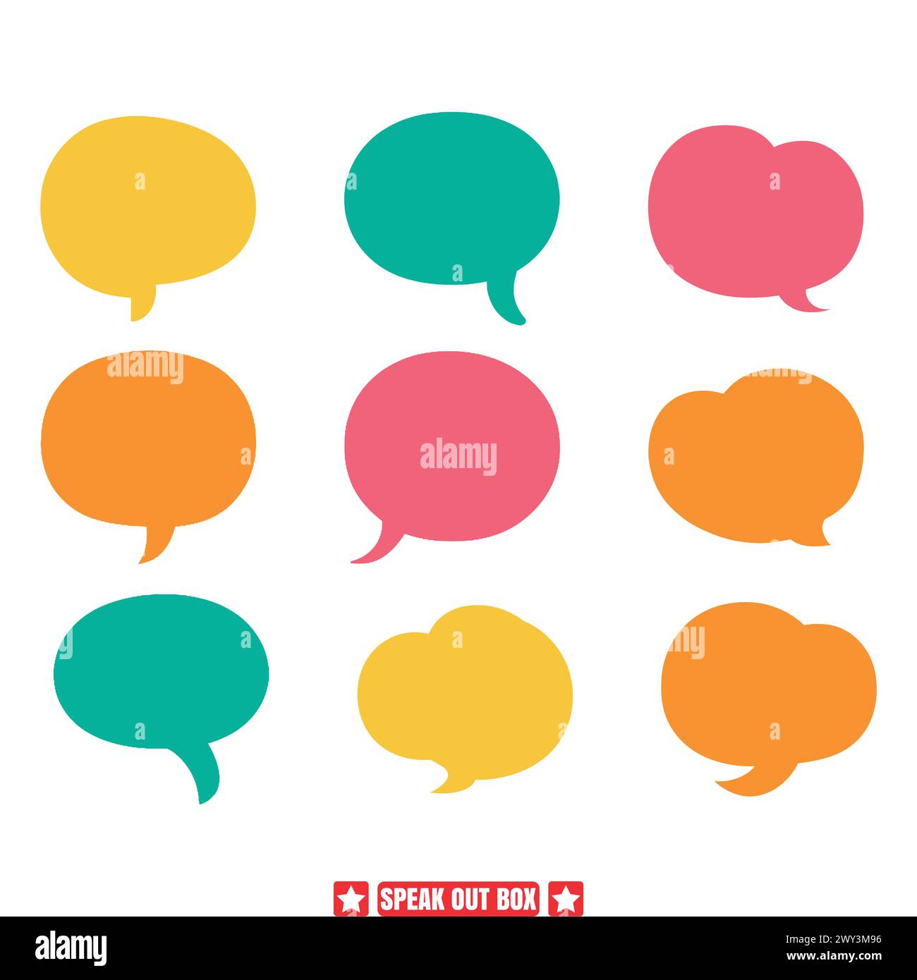 Vocal Dialogue Essentials Speech Bubble Silhouette Pack Stock Vector ...