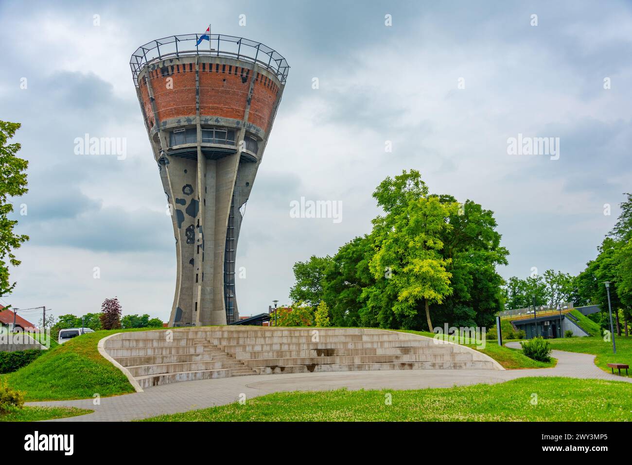 The water tower in Croatian town Vukovar Stock Photo