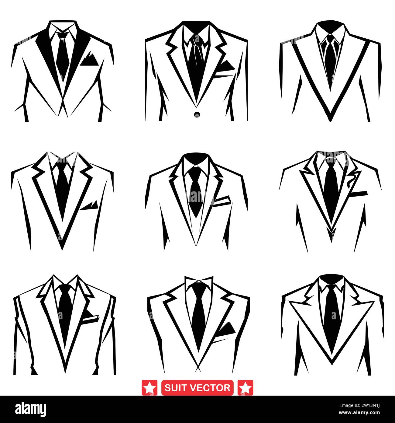 Men s Suit Vector Pack Versatile Silhouettes for Fashion and Business