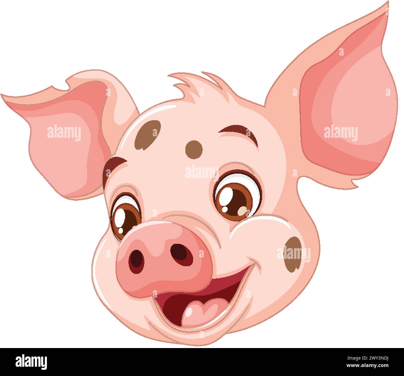 Vector graphic of a happy, smiling piglet Stock Vector Image & Art - Alamy